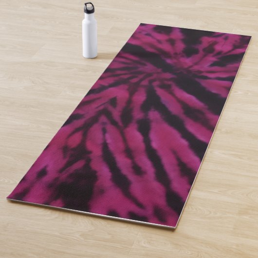 Tie-Dye Purple Pink Black Hippie Retro Pattern  Yogamat (In situ)