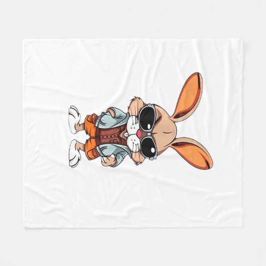 Tie-Dye rabbit bunny Peace Sign Hippie  Fleece Deken (Voorkant (Horizontaal))