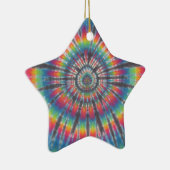 Tie Dye Rabbit Hole Keramisch Ornament (Rechts)