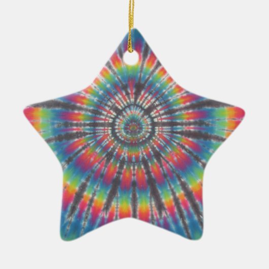 Tie Dye Rabbit Hole Keramisch Ornament (Voorkant)