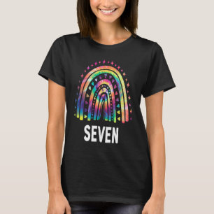 Tie Dye Rainbow 7 jaar oud 7 dag 7e verjaardag T-shirt