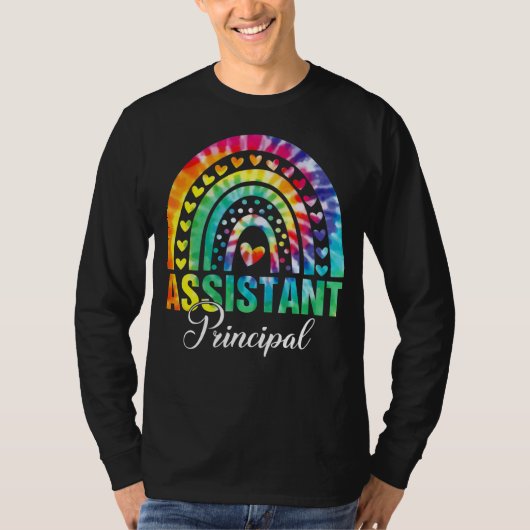 Tie Dye Rainbow Assistant Hoofd leraar Terug T T-shirt (Voorkant)