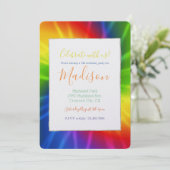 Tie Dye Rainbow Birthday Kaart (Staand voorkant)