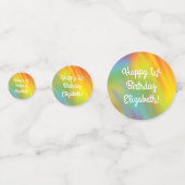 Tie Dye Rainbow Birthday Party Confetti (Voorkanten)