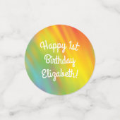 Tie Dye Rainbow Birthday Party Confetti (Kleine voorkant)