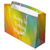 Tie Dye Rainbow Birthday Party Groot Cadeauzakje (Achterkant Gekanteld)