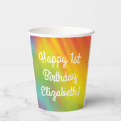 Tie Dye Rainbow Birthday Party Kinder Cute Papieren Bekers