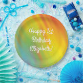 Tie Dye Rainbow Birthday Party Kinder Cute Papieren Bordje (Feest)