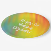 Tie Dye Rainbow Birthday Party Kinder Cute Papieren Bordje (Gekanteld)