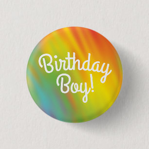 Tie Dye Rainbow Birthday Party Kinder Cute Ronde Button 3,2 Cm