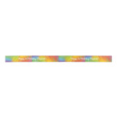 Tie Dye Rainbow Birthday Party Kinder Cute Satijnen Lint (Voorkant)