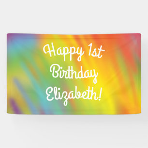 Tie Dye Rainbow Birthday Party Kinder Cute Spandoek