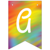 Tie Dye Rainbow Birthday Party Kinder Cute Vlaggetjes (Derde vlag)