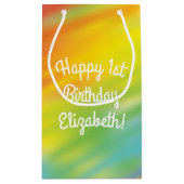 Tie Dye Rainbow Birthday Party Klein Cadeauzakje (Achterkant)