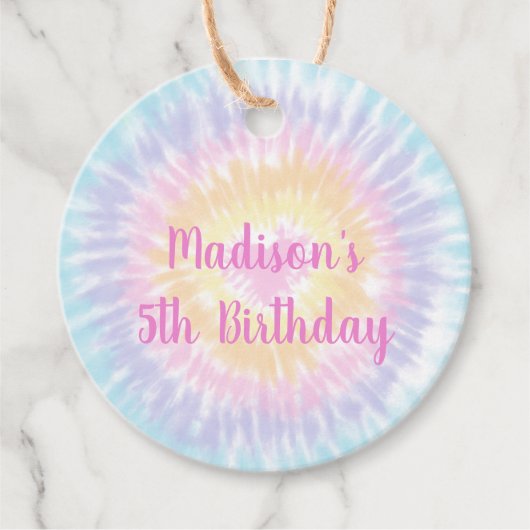 Tie Dye Rainbow Boho Hippie Birthday Bedankt Bedankjes Labels (Voorkant)