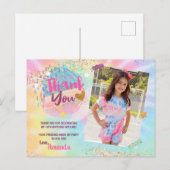 Tie Dye Rainbow Foto bedankt voor je kaart (Voorkant / Achterkant)