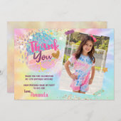 Tie Dye Rainbow Foto bedankt voor je kaart (Voorkant / Achterkant)