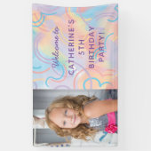 Tie Dye Rainbow Foto Spandoek (Verticaal)