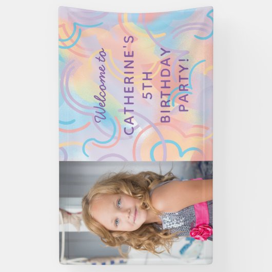 Tie Dye Rainbow Foto Spandoek (Verticaal)