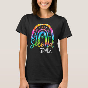 Tie Dye Rainbow Happy First Day 2e Grade Back T-shirt