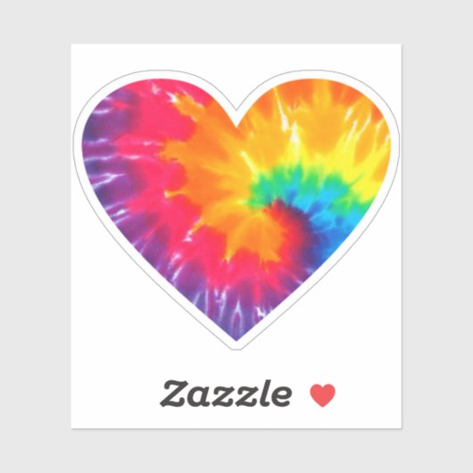 Tie Dye Rainbow Heart vinyl sticker (Vel)