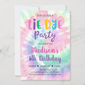 Tie Dye Rainbow Hippie Girls Verjaardag Kaart (Voorkant)