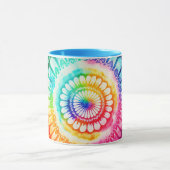 Tie Dye Rainbow Kleuren Retro Hippie Groovy Mok (Midden)
