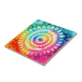Tie Dye Rainbow Kleuren Retro Hippie Groovy Tegeltje (Zijkant)