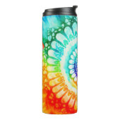 Tie Dye Rainbow Kleuren Retro Hippie Groovy Thermosbeker (Gedraaid links)