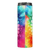 Tie Dye Rainbow Kleuren Retro Hippie Groovy Thermosbeker (Achterkant)