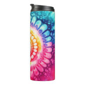 Tie Dye Rainbow Kleuren Retro Hippie Groovy Thermosbeker (Geroteerd rechts)