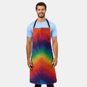 Tie Dye Rainbow-kleuren Schort (Gedragen)