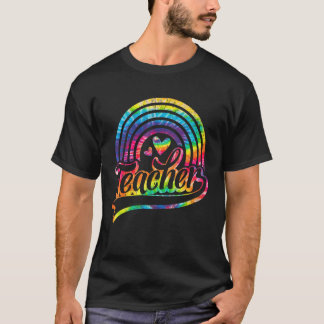 Tie Dye Rainbow Levenleraar leven leraar terug naa T-shirt