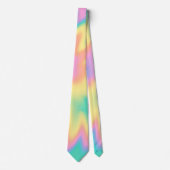 Tie Dye Rainbow Pastel Spital Groovy Hippie Stropdas (Voorkant)