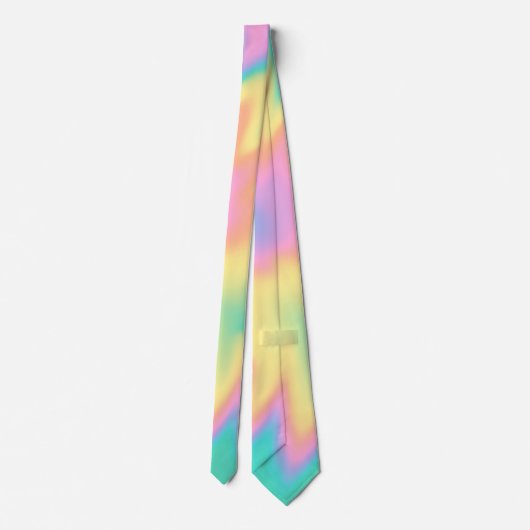 Tie Dye Rainbow Pastel Spital Groovy Hippie Stropdas (Achterkant)
