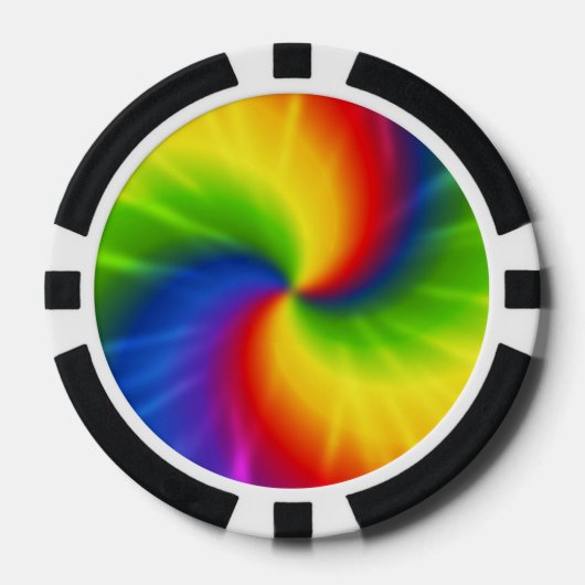 Tie Dye Rainbow Pattern Pokerchips (Voorkant)