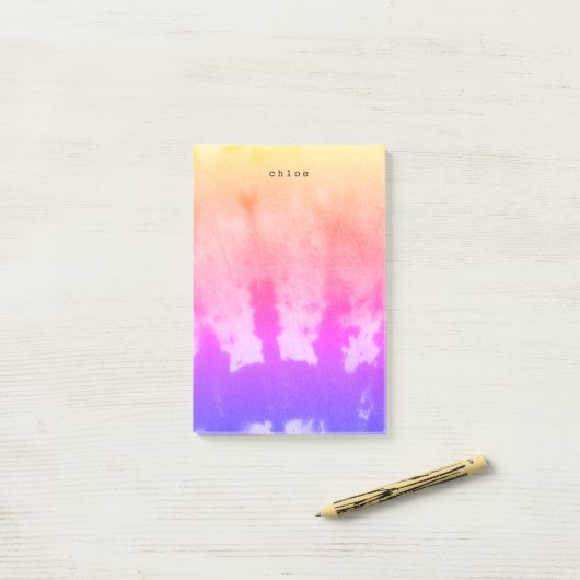 Tie Dye Rainbow Post-it® Notes (Op bureau)