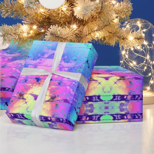 Tie Dye Rainbow Print Wrapping Papier (Feestdagen)