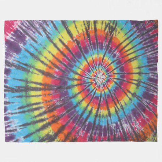 Tie Dye Rainbow Swirl Fleece Deken (Voorkant (Horizontaal))