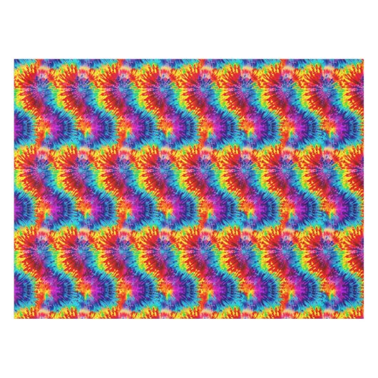 Tie Dye Rainbow Swirl Tafelkleed (Voorkant (Horizontaal))