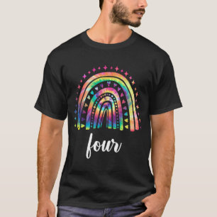 Tie Dye Rainbow Vier jaar oud 4 dag 4e verjaardag T-shirt
