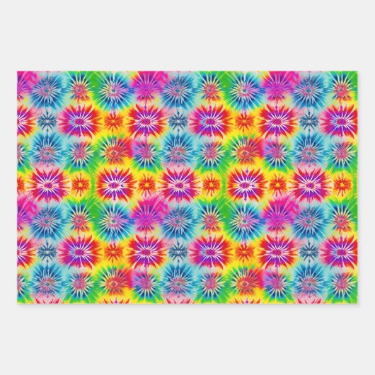 Tie Dye Rainbow Wrapping Paper (Set of 3) (Voorkant 2)