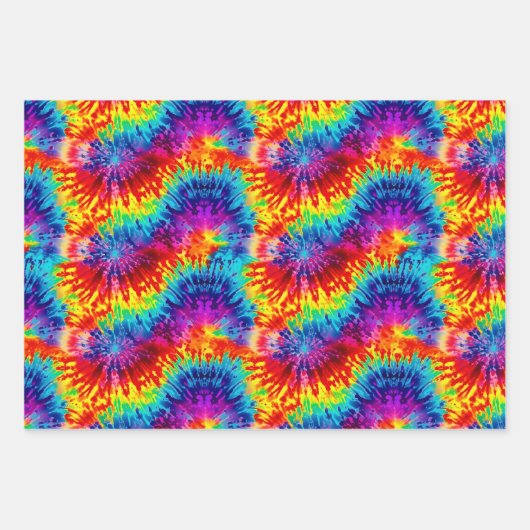 Tie Dye Rainbow Wrapping Paper (Set of 3) (Voorkant)