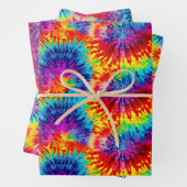 Tie Dye Rainbow Wrapping Paper (Set of 3) (In situ)