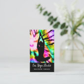 Tie Dye Rainbow Yoga Studio of Instructor Modern B Visitekaartje (Staand voorkant)
