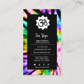 Tie Dye Rainbow Yoga Studio of Instructor Modern B Visitekaartje (Achterkant)