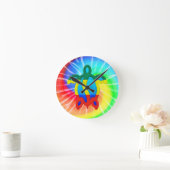 Tie Dye Rasta Honu Turtle Ronde Klok (Huis)