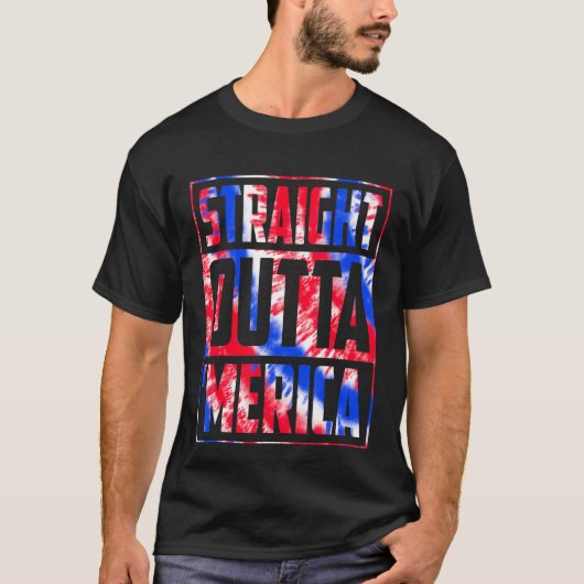 Tie Dye recht buiten Merica Amerikaanse vlag 4e va T-shirt (Voorkant)