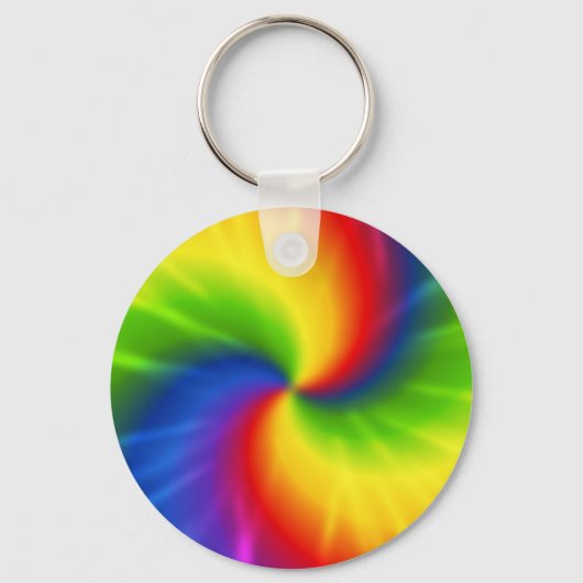 Tie Dye Regenboog Patroon Sleutelhanger (Voorkant)