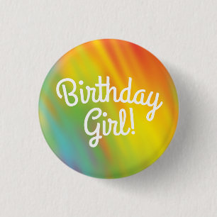 Tie Dye Regenboog Verjaardagsfeestje Kinderen Scha Ronde Button 3,2 Cm